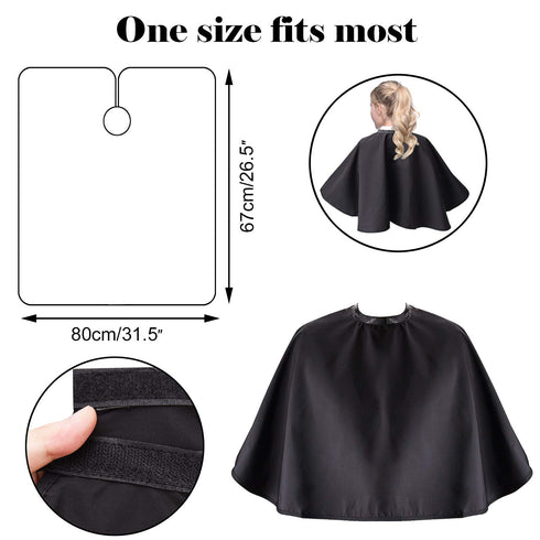 Noverlife Black Makeup Cape, Chemical & Water Proof Beauty Salon Shorty Smock for Clients, Lightweight