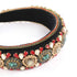 Padded Rhinestone Headband, Bejewelled Crystal Velvet Wide Hairband Party Headwear for Women Girls (Big Rhinestone)