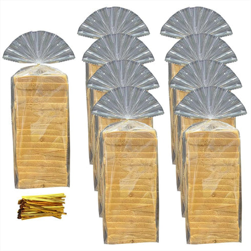 UUYYEO 100 Pcs 27 x 65 x 12cm Clear Plastic Bread Bags with