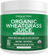Organic Wheatgrass Juice Powder - Raw BioActive Form, Cold-Pressed, 20:1 Concentrate Juice Extract, Unflavored (5.3 oz)