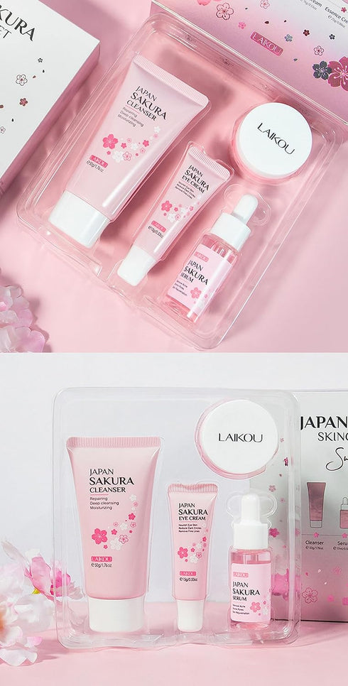 Skin Daily Skincare Set - 4PCS Gentle Cleaning & Care Gift Set for Teenage Girls and Women