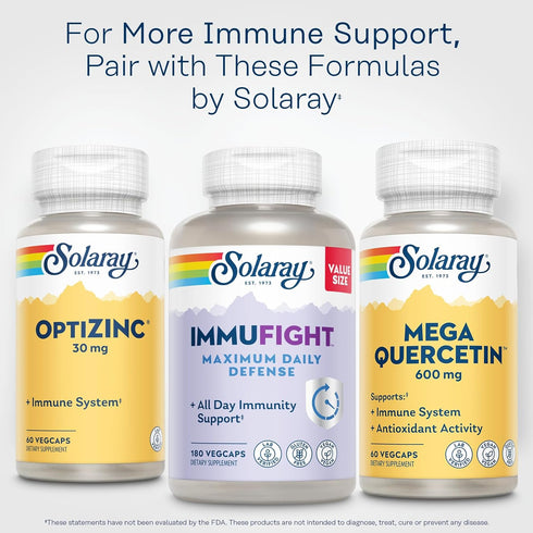 SOLARAY Mega Quercetin with Bromelain, Vitamin C, 60 VegCaps - Antioxidant Support