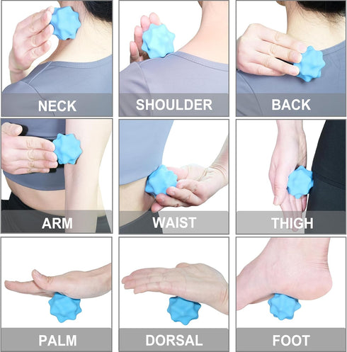 SIMPLECOOL 2.22.1in Small Spiky Massage Ball Trigger Point Massage Tool. Solid Bumpy Massager Balls for Deep Tissue
