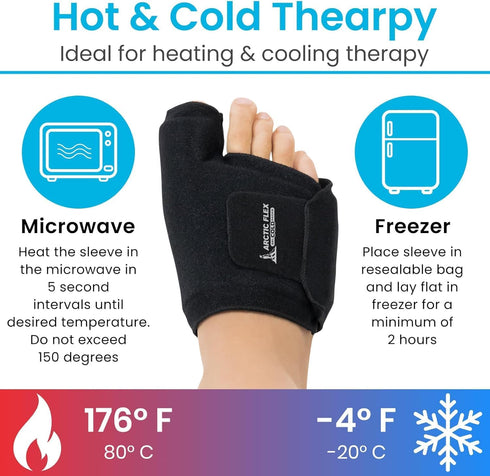 Pack Arctic Flex Foot Ice (Pair) Toe Wrap for Bunion, Plantar Fasciitis, Hallux Valgus, Gout, Swelling & Injuries
