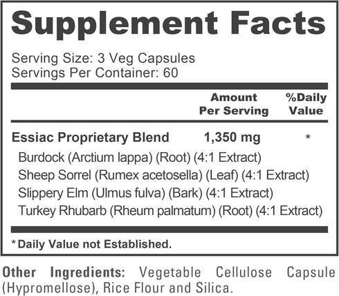 NusaPure Essiac Tea 1350 mg - 180 Veggie Caps, Vegetarian, Non-GMO