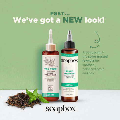 Soapbox Scalp Soother Treatment, 5oz with Tea Tree Oil & Hyaluronic Acid, Vegan, Cruelty-Free, Paraben-Free