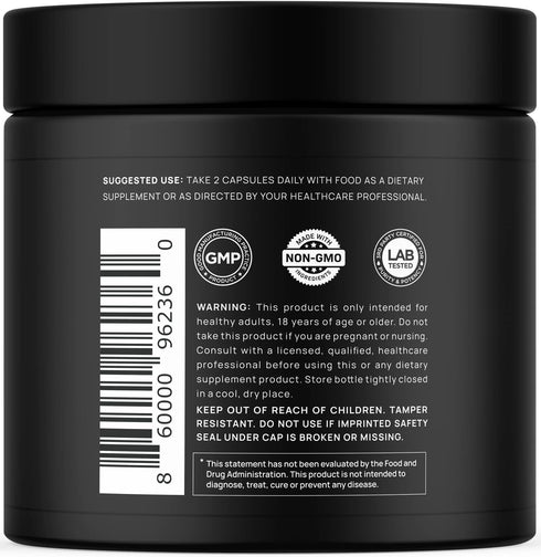 ELMNT Organic Black Maca Root 40,000mg - 60 Pills with Ashwagandha, Highest Potency Maca Capsules for Men