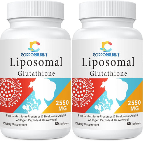 2550mg Liposomal Glutathione Softgel - 120 Softgels, High Absorption, Master Antioxidant for Aging Defense