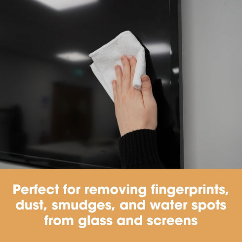 Pack 4 Furniture Clinic of Microfiber Cloths Lint Free - White Cleaning Cloths - Reusable and Washable