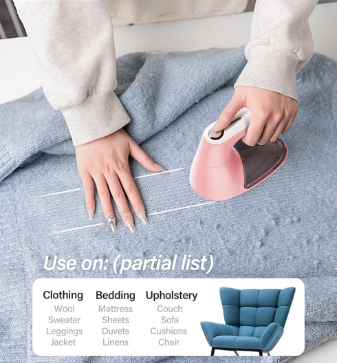Bymore Fabric Shaver, Lint Remover for Clothing and Furniture, Sweater Defuzzer Pill Remover, Pink
