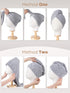 Hicober Microfiber Hair Towel - 3 Packs Hair Turbans for Wet Hair, Drying Wrap Towels (Blue, Grey, Pink)