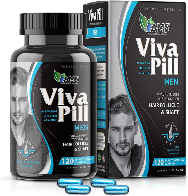 America Medic & Science VivaPill for Men - Vitamins for Hair, Skin, and Nails with Biotin, Collagen, and Keratin (120