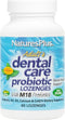 Adults Dental Care Probiotic Natures Plus - Supplement for Teeth & Gum Health, Peppermint Flavor, 60 Lozenges