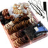 YANRONG 1159PCS Hair Accessories Set, Seamless Ponytail Holders, Variety Scrunchies for Thick Curly Hair, Brown