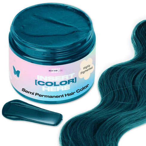 INH Semi Permanent Hair Color, Aquamarine Hair Dye, Color Depositing Conditioner, Temporary Blue Green Tint