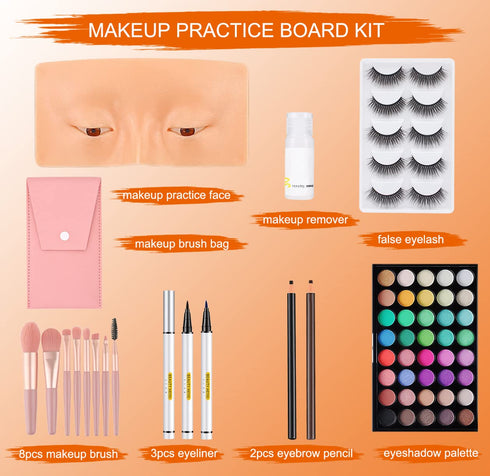 3D Reusable Makeup Practice Face Board, Makeup Mannequin for Professional Artists, Students, and Beginners