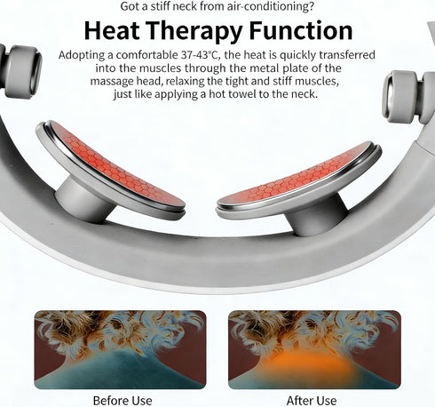 lewomo Smart Heated Neck Massager, Wireless Mini Electric Cervical Massage Device for Neck Pain Relief & Muscle