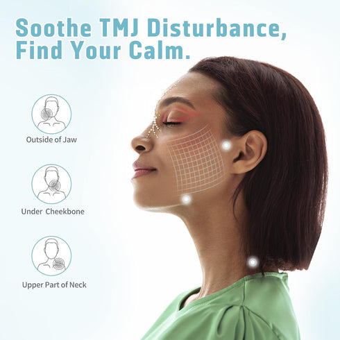 TMJ Relief Products Jaw, TMJ Relief Massager, Vibration and Heating, Ergonomic TMJ Massage Tool, for Jaw & Neck Pain