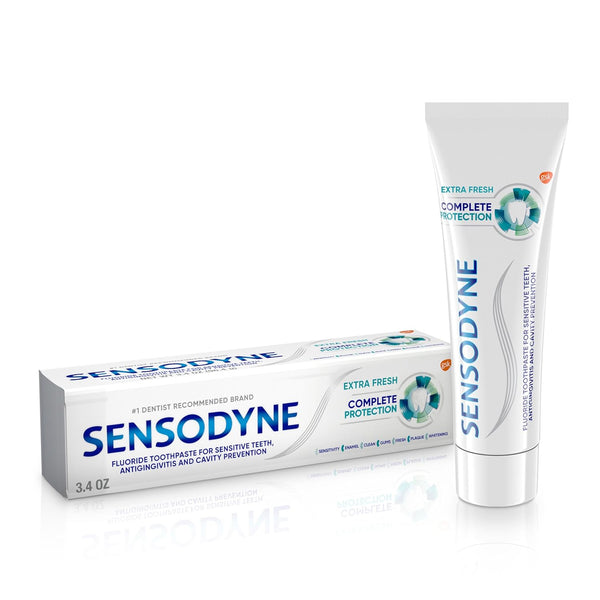 Sensodyne Complete Protection Sensitive Toothpaste, Extra Fresh for Gingivitis & Sensitive Teeth - 3.4 Ounces