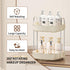 YCIA&DONE 360 Rotating Makeup Organizer - 2 Tiers Square Shaped Vanity Storage in Warm White