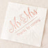 Crisky Wedding Napkins Mr Mrs Rose Gold Cocktail Beverage Dessert Napkins for Wedding Table Decoration, 100 Pcs, 3-Ply