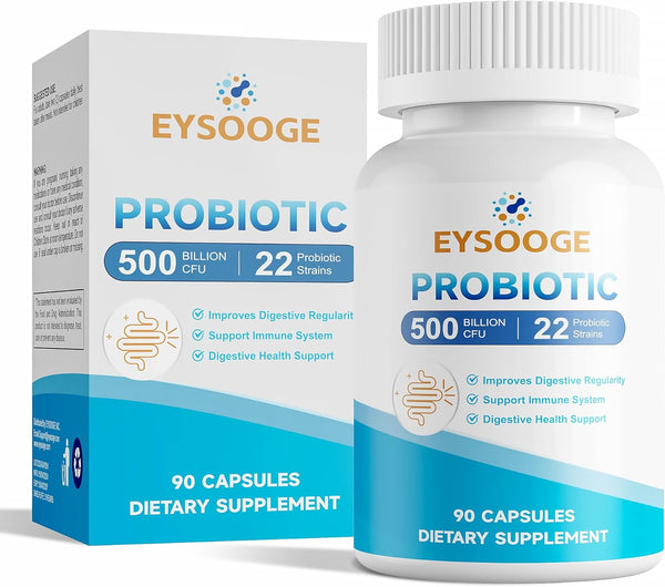 Probiotics for Women and Men, 500 Billion CFU, 90 Capsules, 22 Strains for Digestive and Immune Health