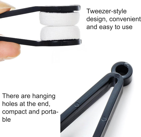 Zlongron 360 (10 mini Eye Glasses Lens Cleaner Soft Brush Cleaning Tool, Microfiber, with Eye Glasses Cleaner Wipes