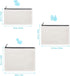 12 Pieces White Cotton Canvas Makeup Bag, Multipurpose Cosmetic Pouch with Zipper, Travel Toiletry Bag (White, M)