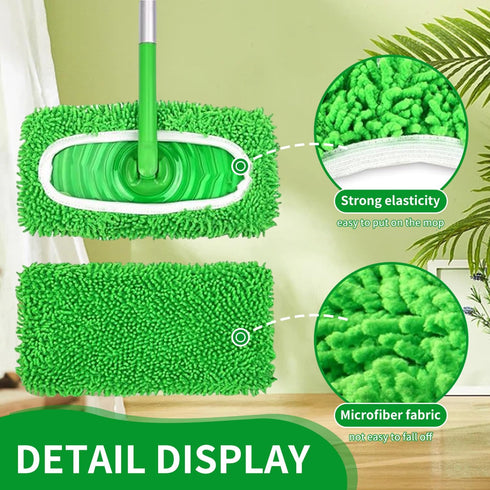 HGVRA (8 Pack Reusable Microfiber Mop Pads, Compatible with Sweeper Sweeping Mopping pad Refills Cloths