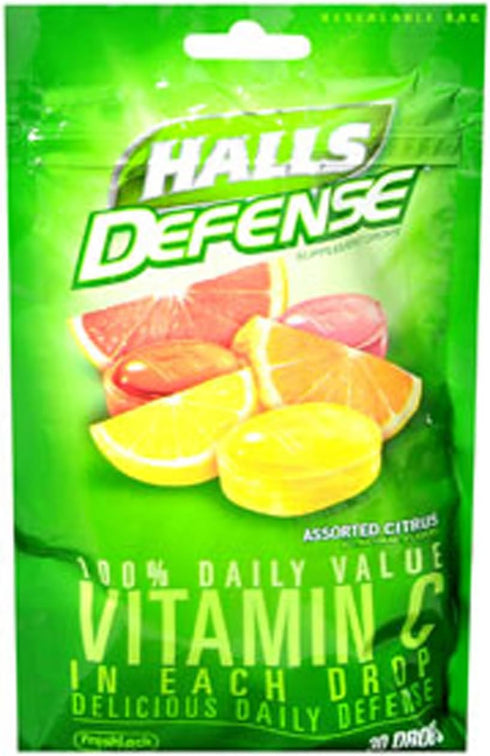 Halls Defense Vitamin C Assorted Citrus Supplement Drops, 30 Drops