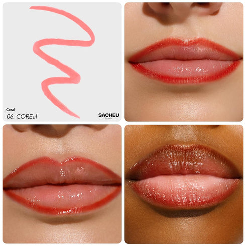 Sacheu Lip Liner Stay-N - Peel Off Lip Liner Tattoo, Peel Off Lip Stain, Long Lasting Lip Stain Peel Off, Infused with Hyaluronic Acid & Vitamin E, For All Skin Types, COREal