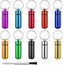 Small Portable Pill Case with Keychain (10 Pack), Waterproof Aluminum Pill Organizer for Outdoor Travel