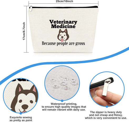 Veterinarian Appreciation Gifts Vet Tech Cosmetic Bag Veterinary Medicine Funny Sarcasm Gifts Veterinary Tech Animal Rescue Gifts Veterinary Medicine Graduation Gift Makeup Bag Thanksgiving Christmas