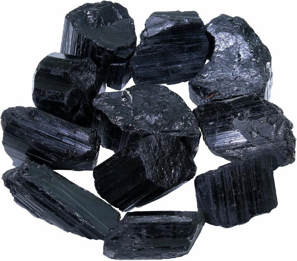Black Tourmaline Crystals, Bulk Crystals and Healing Stones, Raw Crystals for Decoration, Wicca, Reiki, Chakra (1LB)