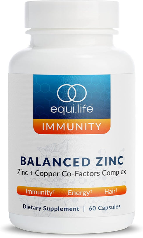 EquiLife Balanced Zinc - Immune Support Supplement, Antioxidant Rich, Zinc Copper Supplement, Source of Vitamin C & B6,