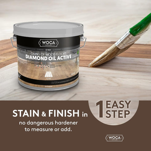 WOCA Denmark Diamond Oil Active, Smoke Brown - 0.9 oz Wood Finish for Furniture, Floors, and Cabinets