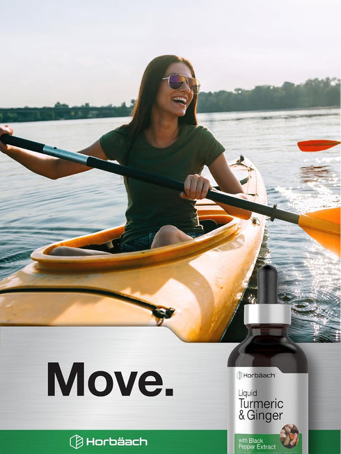 Horbaach Turmeric and Ginger Supplement 4 fl oz | Herbal Liquid Extract with Black Pepper | Vegan, Non-GMO, Gluten Free