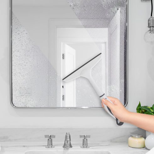 Superio Rubber Squeegee, Streak Free All Purpose Window Squeegee with Comfort Grip Handle and Hanging Hook (Grey, 6