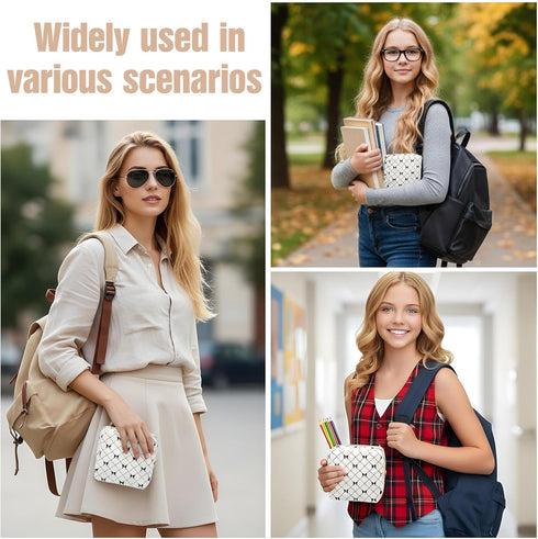 Josojoou Corduroy Sanitary Napkin Storage Bag with Zipper, Cute Period Bag Pouch, Portable Tampon Holder for Purse that