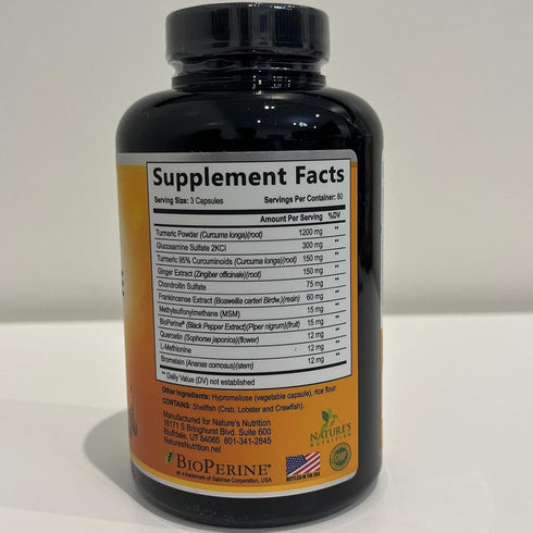Turmeric Curcumin Supplement 2000mg with Glucosamine Chondroitin & Ginger, 240 Capsules for Joint Support