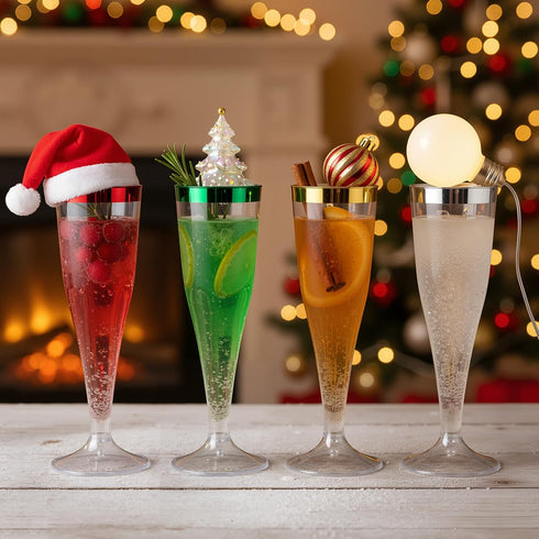 Jingmore 36 Pcs Plastic Champagne Flutes 4.5 oz Clear Toasting Glasses Cocktail Cup