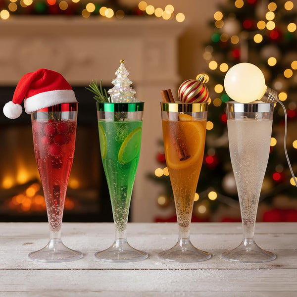 Jingmore 36 Pcs Plastic Champagne Flutes 4.5 oz Clear Toasting Glasses Cocktail Cup