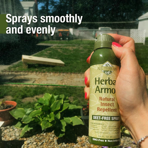 Herbal Armor DEET-Free Insect Repellent Spray, 3 oz. Travel Size, Plant-Based, Safe for Family and Pets