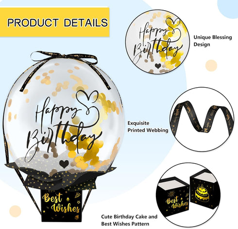 Set, UQM Upgraded Birthday Money Box for Cash Gift Pull, Funny Pull Money Balloon Box Happy Birthday Surprise Birthday