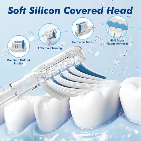 Nefwhof 42,000 5 2-Min IPX7 6 Electric Toothbrush for Adults, Rechargeable Sonic Toothbrush with VPM, Modes, Timer