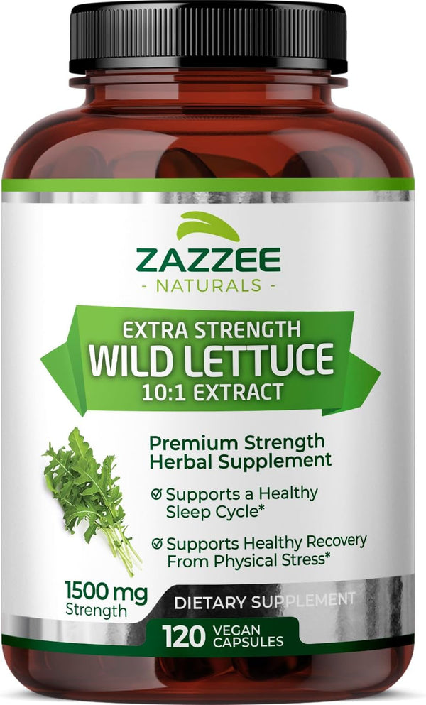 Zazzee Extra Strength Wild Lettuce 10:1 Extract, 1500 mg, 120 Vegan Capsules, Non-GMO
