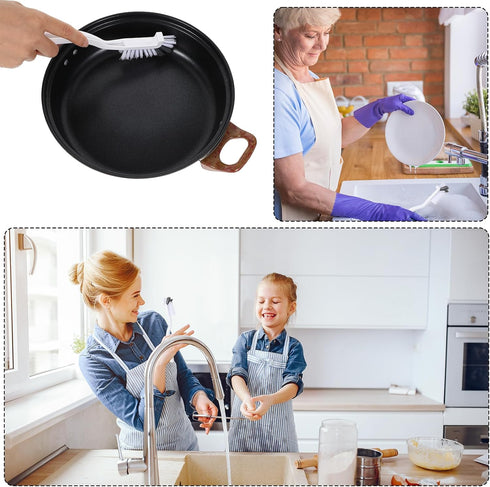 JJUNW 4Pcs (4) Kitchen Scrub Brush, Angle Cleaning Brush, Right Angle Scrub Brush for Sink Household Dish Pot Pan Edge