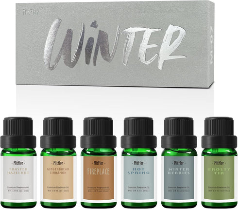 MitFlor Winter Essential Oils for Home Diffusers, Premium Holiday Aromatherapy Gift Set, 6 x 10ml, Soap & Candle Making