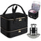 Nail Polish Organizer Case, Holds 40+ Bottles and LED Nail Lamp, Nail Supply Storage for Nail Tech (BLACK)