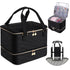 Nail Polish Organizer Case, Holds 40+ Bottles and LED Nail Lamp, Nail Supply Storage for Nail Tech (BLACK)